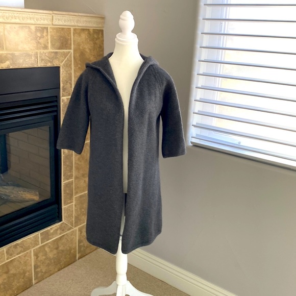 Hand-knit wool long cardigan - size XS - Picture 1 of 5